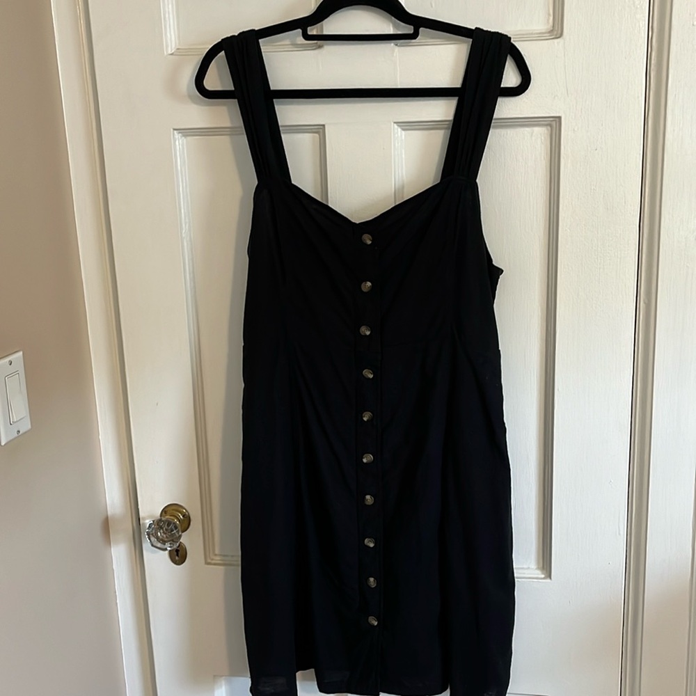 American Eagle XL black button up cotton dress